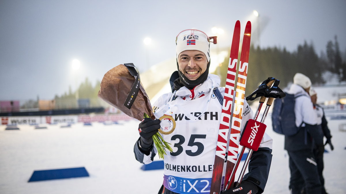 Sturla Holm Laegreid triumfował w biathlonowym PŚ w Oslo