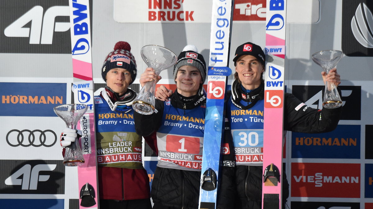 Dawid Kubacki, Marius Lindvik i Daniel Andre Tande