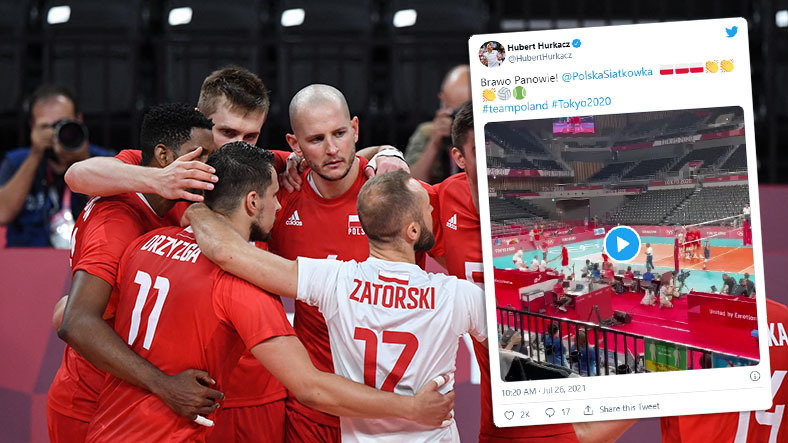Hubert Hurkacz pochwalił się w mediach społecznościowych wizytą na meczu siatkarzy