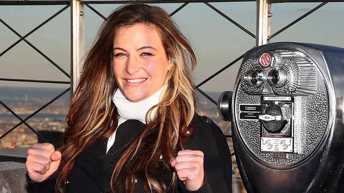 UFC Women's Bantamweight Champion Holly Holm & Challenger Miesha Tate Visit The Empire State Building