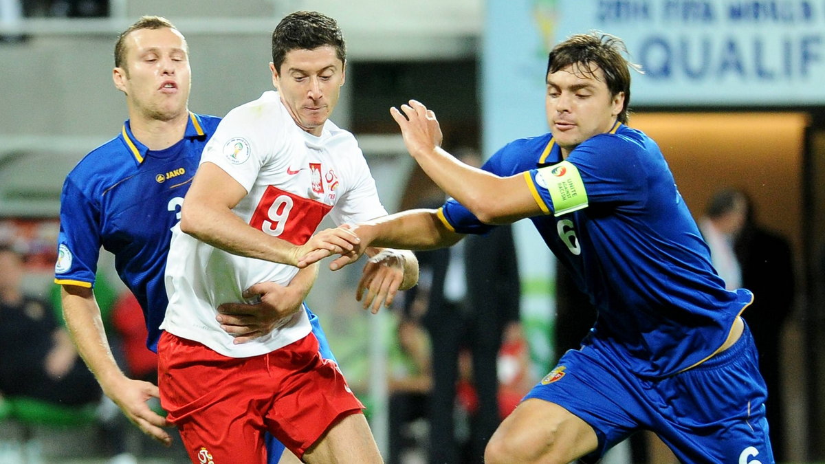 Robert Lewandowski w meczu Polska – Mołdawia z 2012 r.