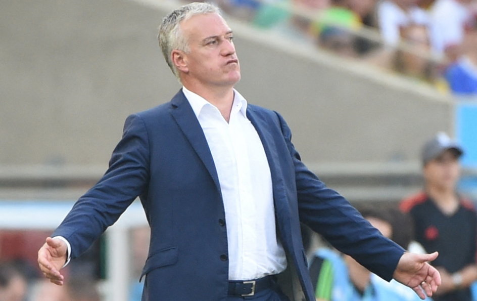 Didier Deschamps podczas meczu z Niemcami na mundialu 2014