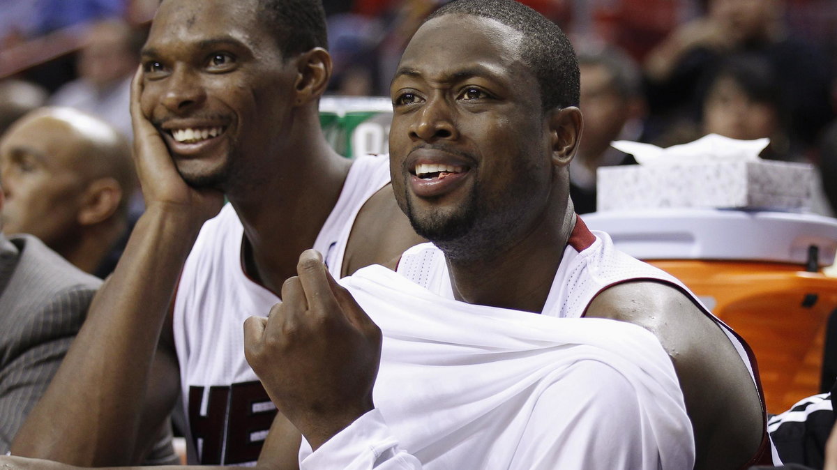 Chris Bosh, Dwyane Wade i LeBron James (od lewej)