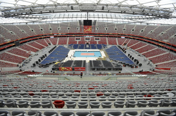 SIATKÓWKA FIVB MŚ 2014 STADION NARODOWY PRZYGOTOWANIA (boisko stadion)