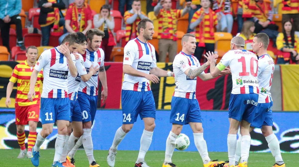 Pilka Nozna. Ekstraklasa.Jagiellonia Bialystok - Podbeskidzie Bielsko-Biala. 04.04.2016