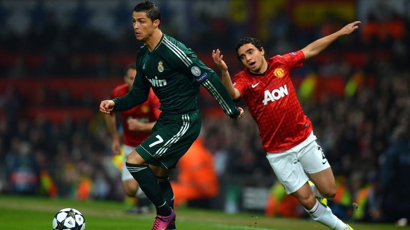 Cristiano Ronaldo w meczu Machester United - Real Madryt 