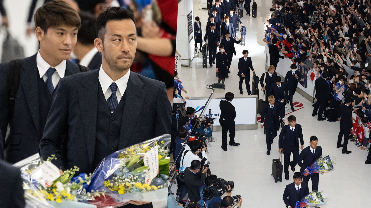 Reprezentacja Japonii witana przez tłum kibiców po powrocie do kraju