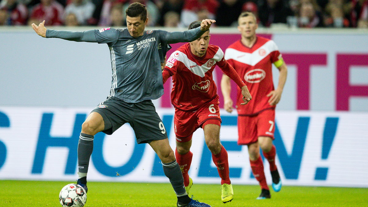 Robert Lewandowski w meczu z Fortuną Duesseldorf