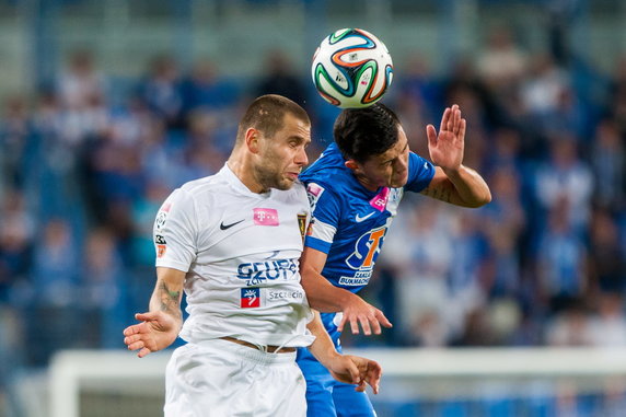 PIŁKA EKSTRAKLASA LECH POZNAŃ POGOŃ SZCZECIN (Patryk Małecki Darko Jevtic)