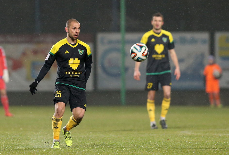 Filip Burkhardt (MKS Kluczbork - GKS Katowice, 12.03.2016 r.).