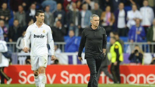 Cristiano Ronaldo (z lewej)  i Jose Mourinho 
