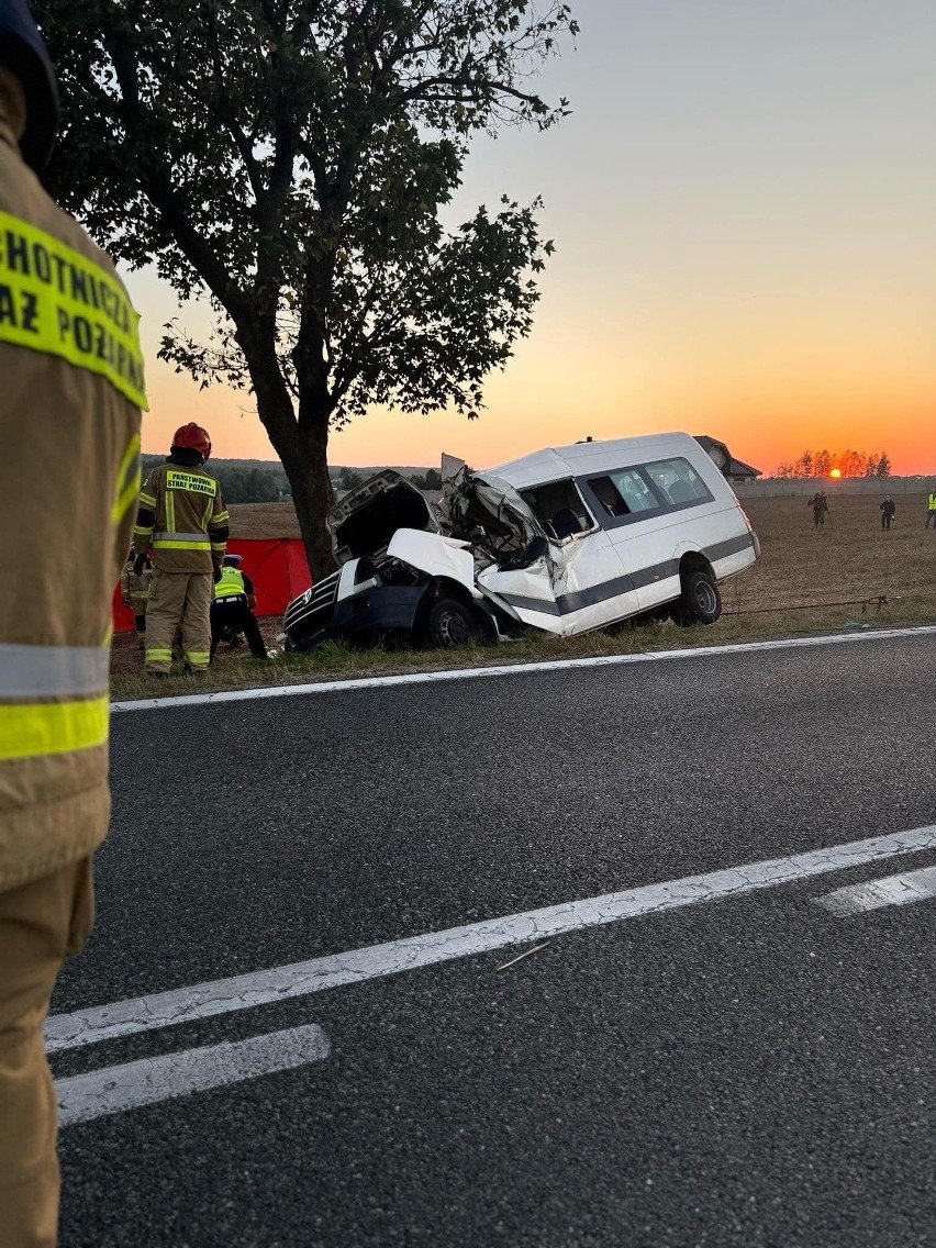 Bus drużyny po wypadku