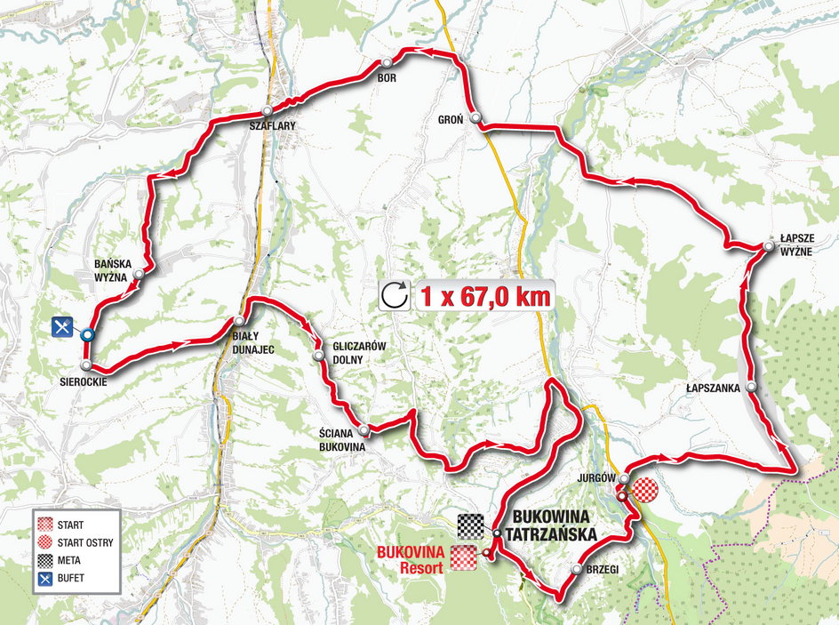 Tour de Pologne - mapa trasy