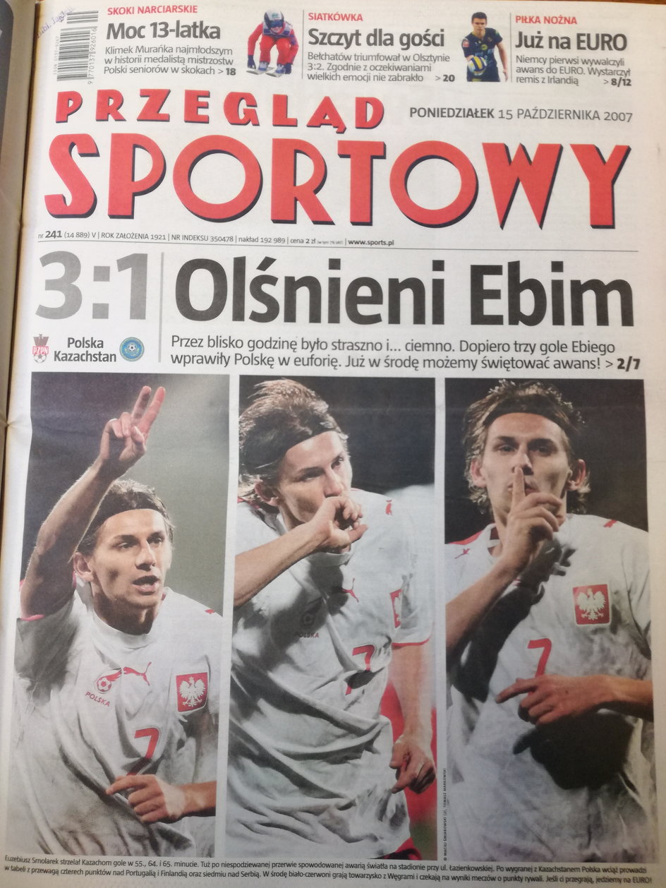 Okładka Przeglądu Sportowego po meczu z Kazachstanem