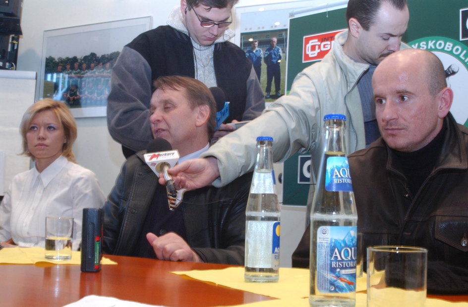 Bogusław Kaczmarek i Tomasz Wieszczycki na konferencji prasowej po meczu z Pogonią Szczecin (2:0)