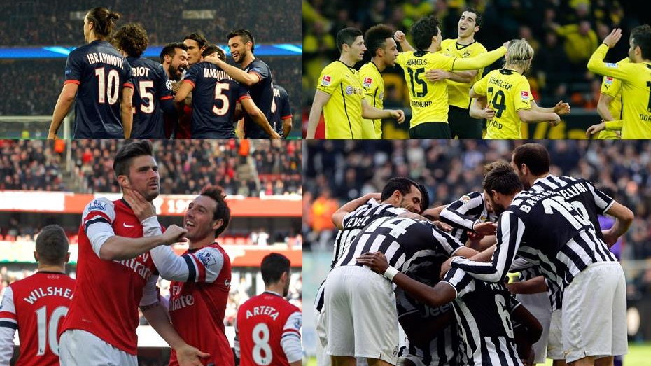 PSG, Borussia Dortmund, Arsenal Londyn Juventus