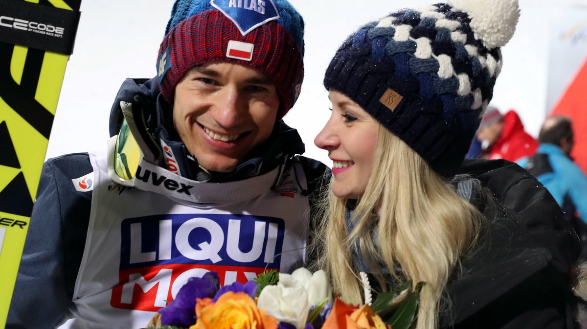 Kamil Stoch i jego żona Ewa