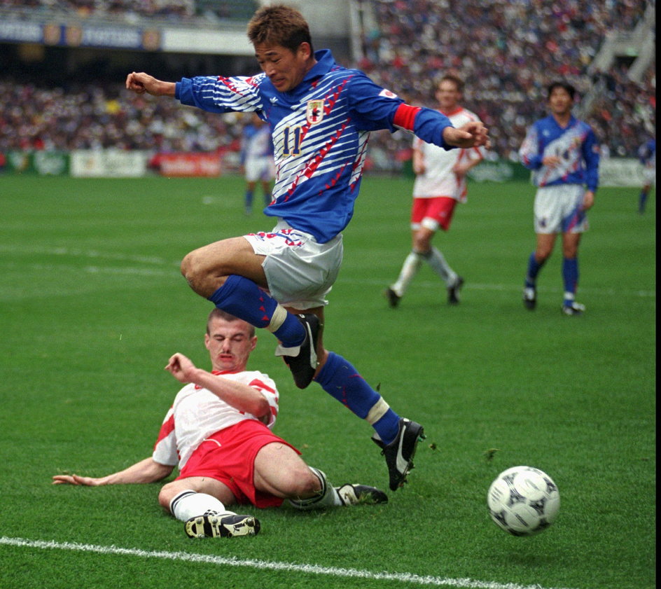Kazuyoshi Miura rozegrał w reprezentacji Japonii 89 meczów. W 1996 wystąpił przeciw Polsce. W spotkaniu rozegranym w Hong-Kongu przegraliśmy 0:5, a Miura strzelił jednego gola.