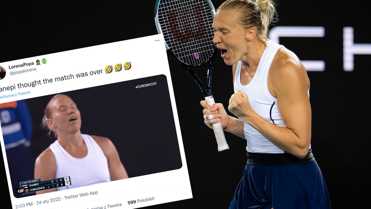 Kaia Kanepi zaczęła przedwcześnie świętować (twitter.com/popalorena)