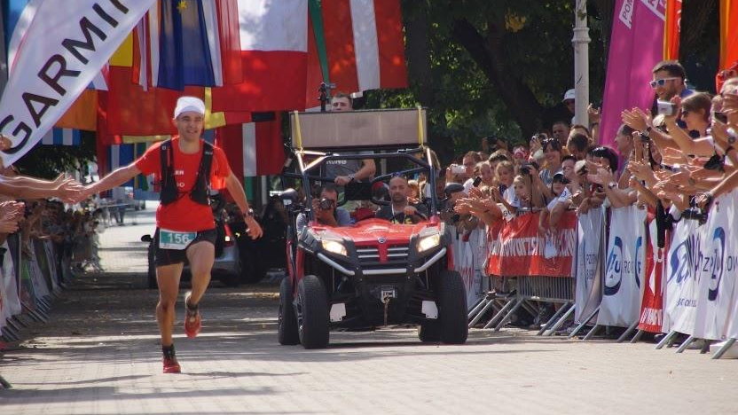 Marcin Świerc na mecie w Krynicy-Zdrój