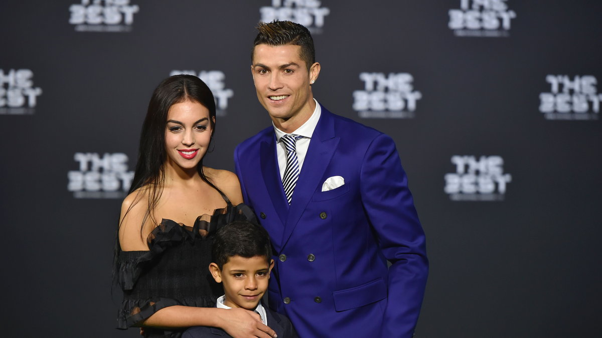 Cristiano Ronaldo z synem i partnerką Georginą Rodriguez