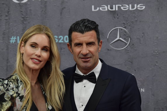 Luis Figo w towarzystwie żony, Helen Svedin