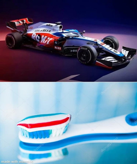 Fani F1 nowy bolid Williams Racing porównują do pasy do zębów