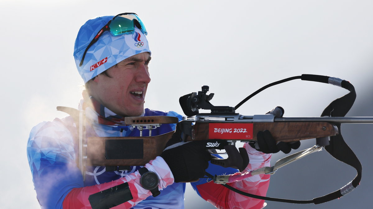 Rosyjskie biathlonista Eduard Łatypow na IO w Pekinie 