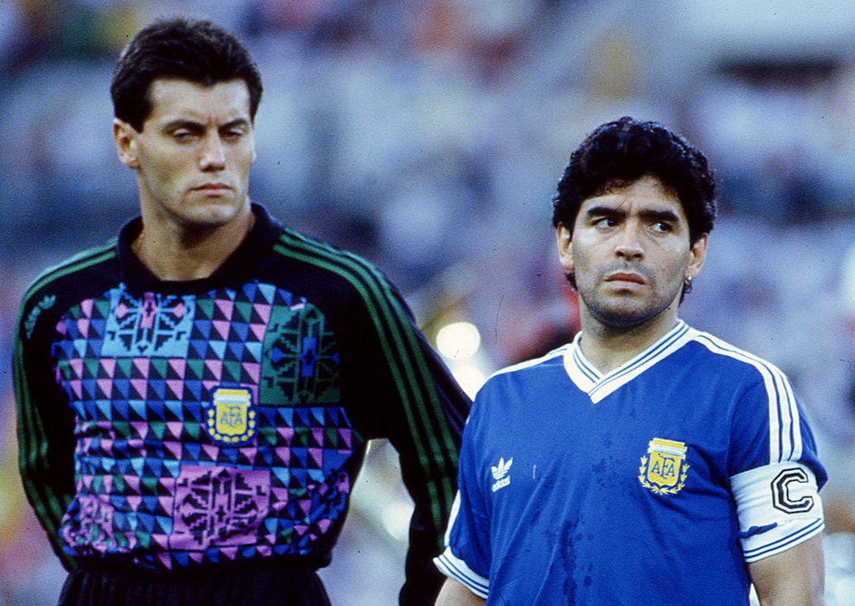  Sergio Goycochea i Diego Maradona przed finałem mundialu 1990