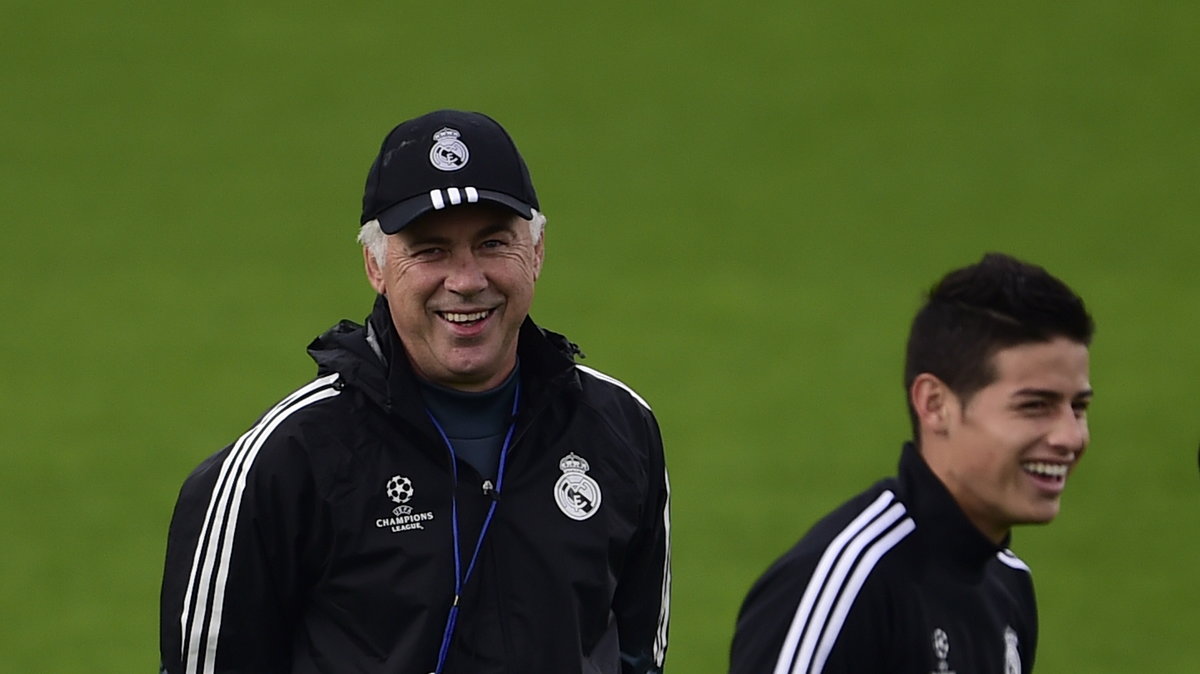 Carlo Ancelotti i James Rodriguez w Realu Madryt (2014 r.)