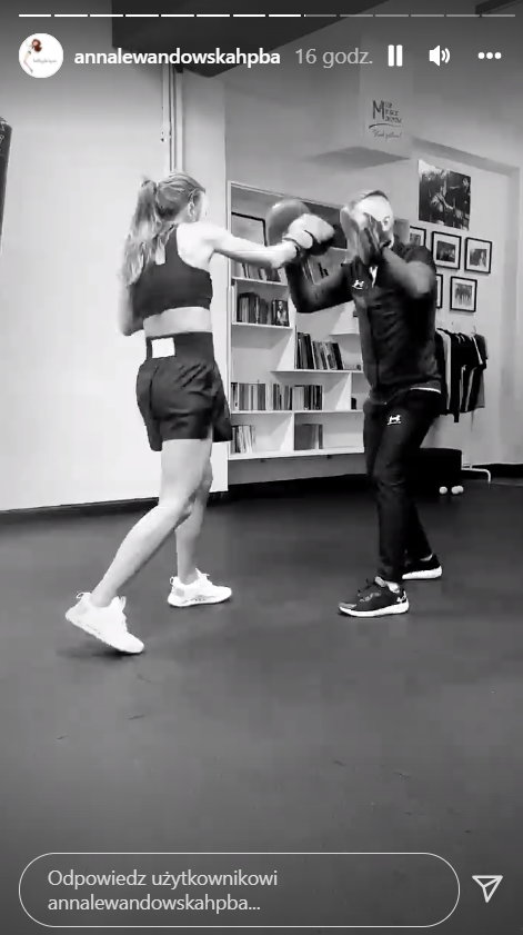 Anna Lewandowska na treningu bokserskim