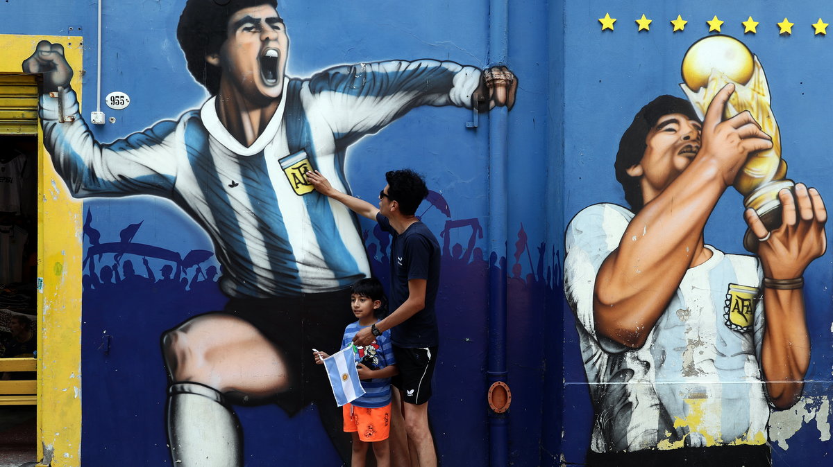 Graffiti przedstawiające Diego Armando Maradonę