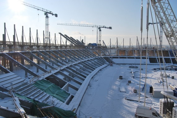 Budowa Stadionu na Euro 2012 w Gdańsku  (luty 2010)  (fot. Michał Kruszyński, BIEG)