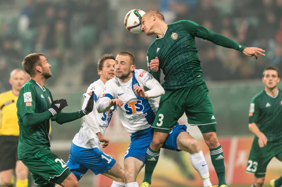 PIŁKA NOŻNA EKSTRAKLASA ŚLĄSK WROCŁAW LECH POZNAŃ (Szymon Pawłowski Piotr Celeban )