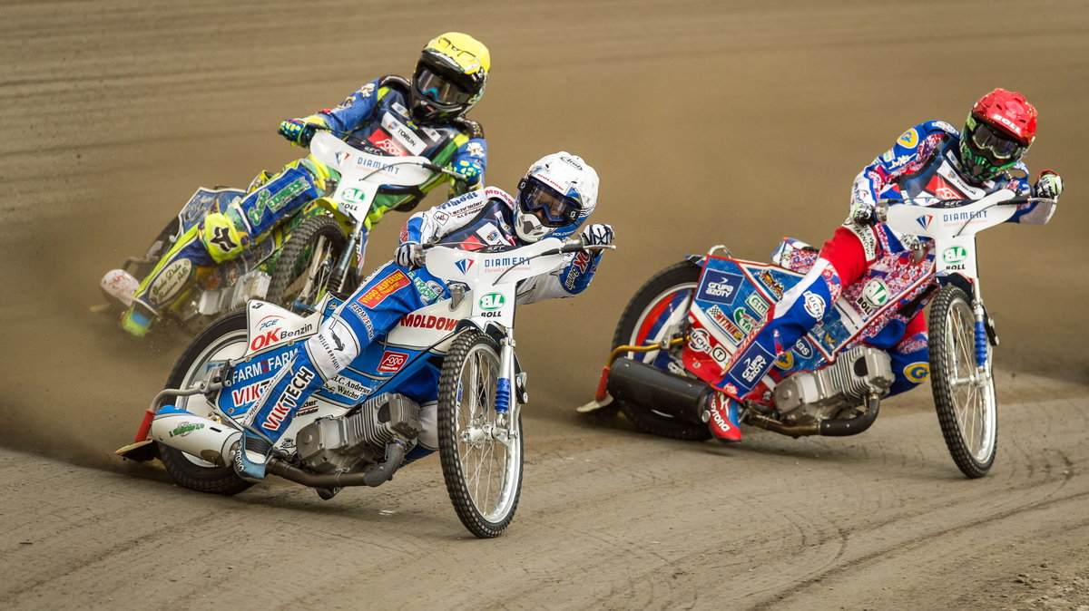 Martin Vaculik, Nicki Pedersen i Antonio Lindbaeck (od lewej)