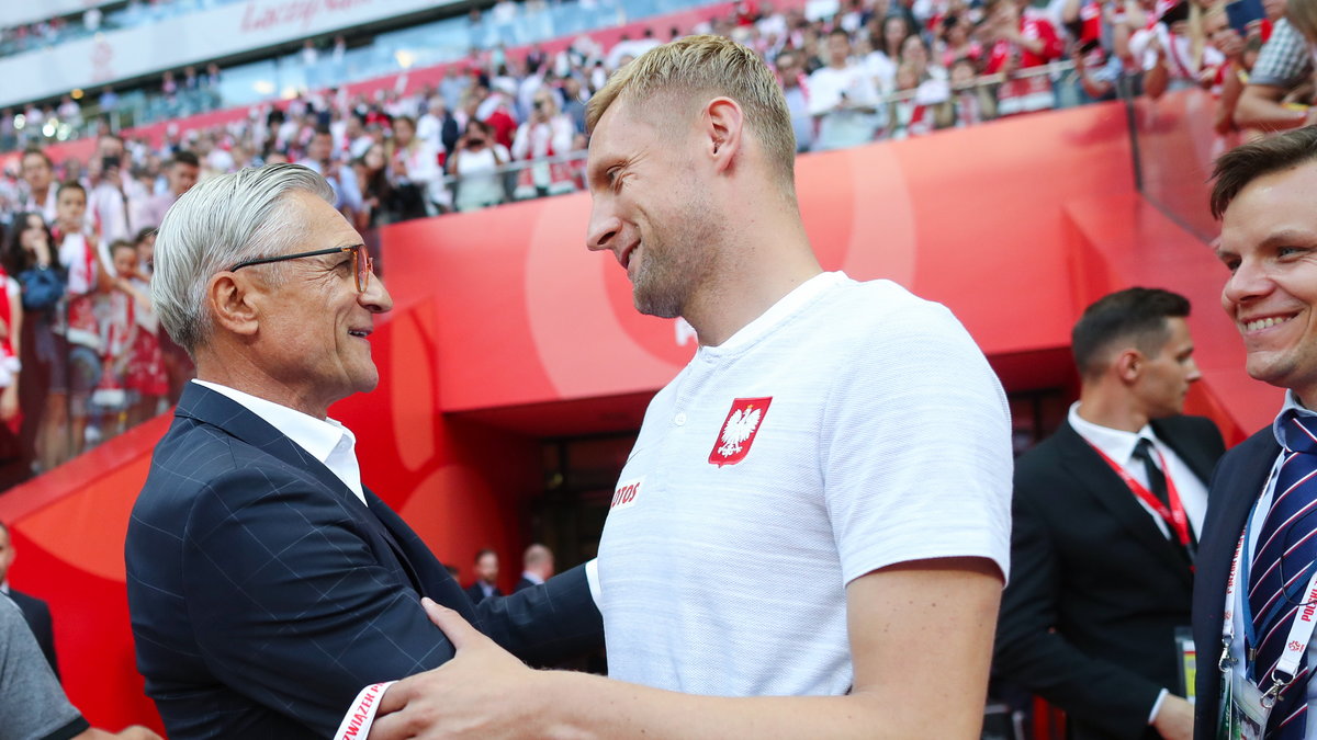 Kamil Glik i Adam Nawałka