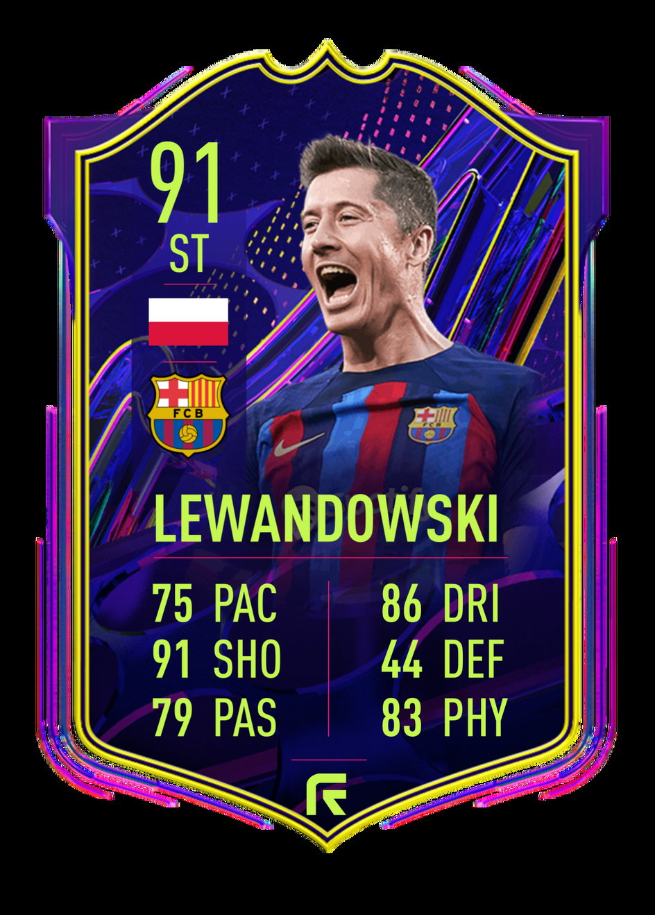 Podstawowa wersja karty OTW Lewandowskiego w FIFA 23