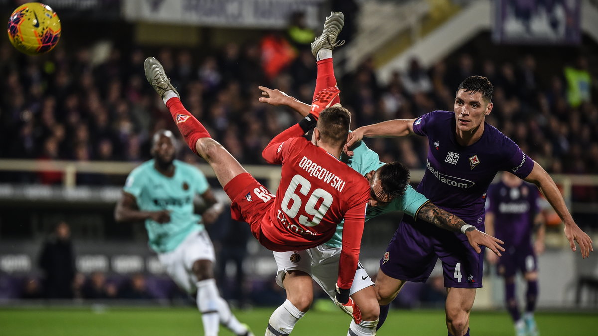 Bartłomiej Drągowski (ACF Fiorentina), Nikola Milenković (ACF Fiorentina) i Lautaro Martinez (Inter Mediolan)