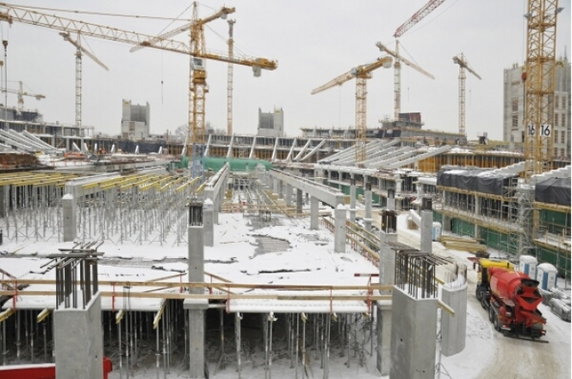 Budowia Stadionu Narodowego w Warszawie - luty 2010 (fot. NCS)
