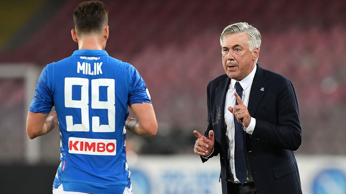 Arkadiusz Milik i Carlo Ancelotti