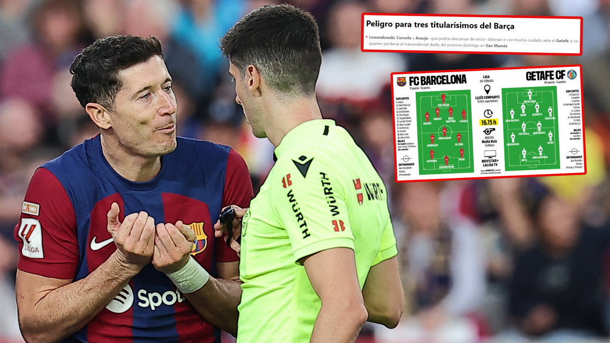 Robert Lewandowski, sędzia Mateo Busquets i przewidywane składy na mecz FC Barcelona - Getafe