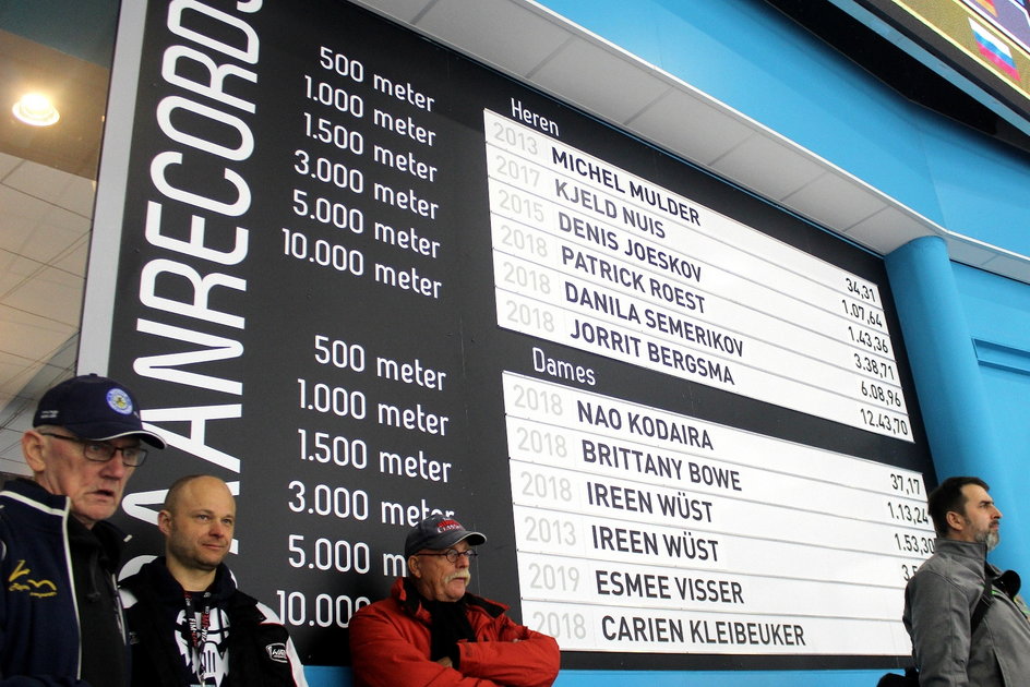 Tablica wyników w hali Thialf