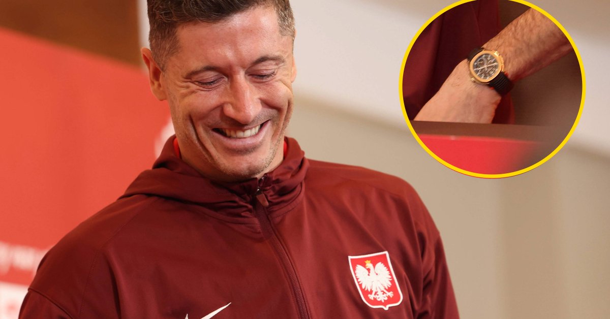 Robert Lewandowski zaszalał. Na konferencji ten szczegół zwracał uwagę