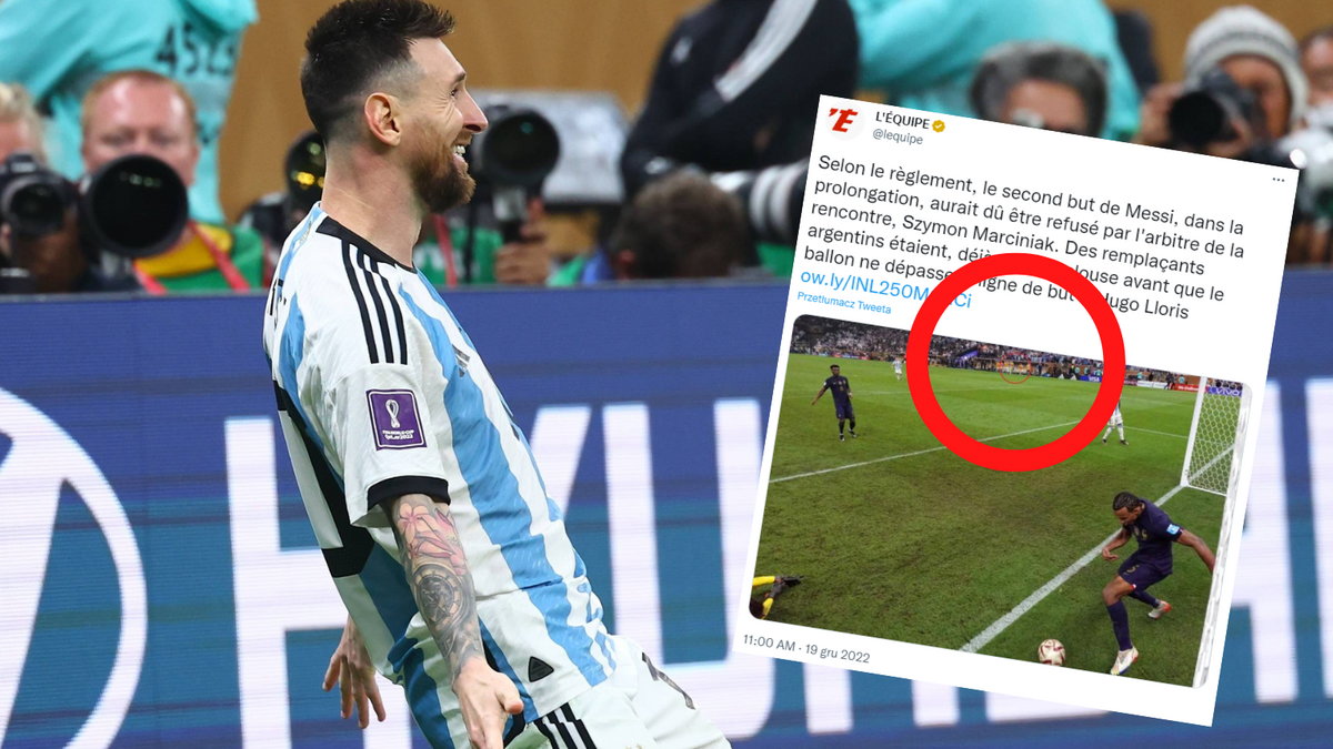Leo Messi cieszący się z bramki na 3:2 w finale mistrzostw świata (twitter.com/lequipe)