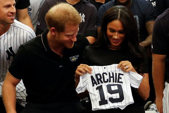 Księżna Meghan i książę Harry na meczu baseballa