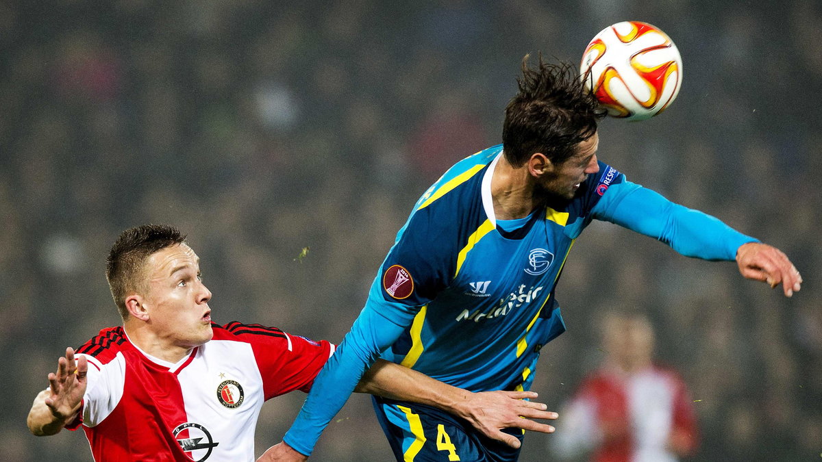 Grzegorz Krychowiak podczas meczu Feyenoord Rotterdam - Sevilla FC