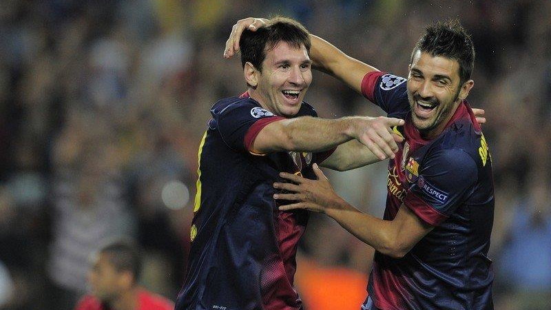 Barcelona - Spartak/Lionel Messi i David Villa