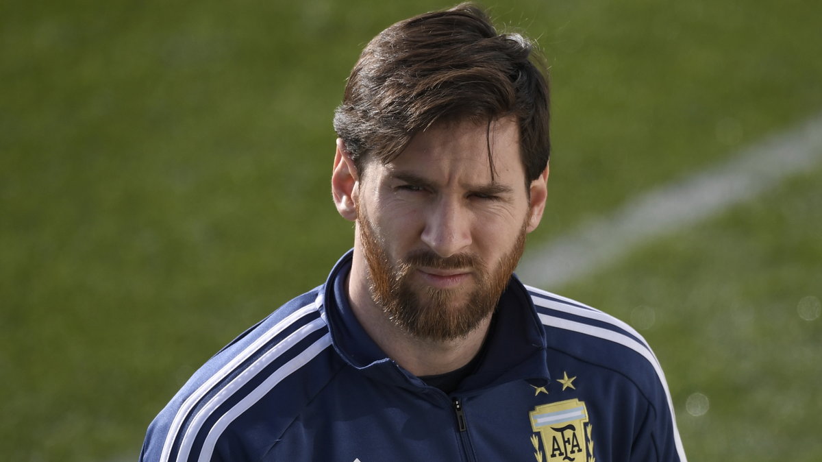 Lionel Messi na treningu kadry Argentyny