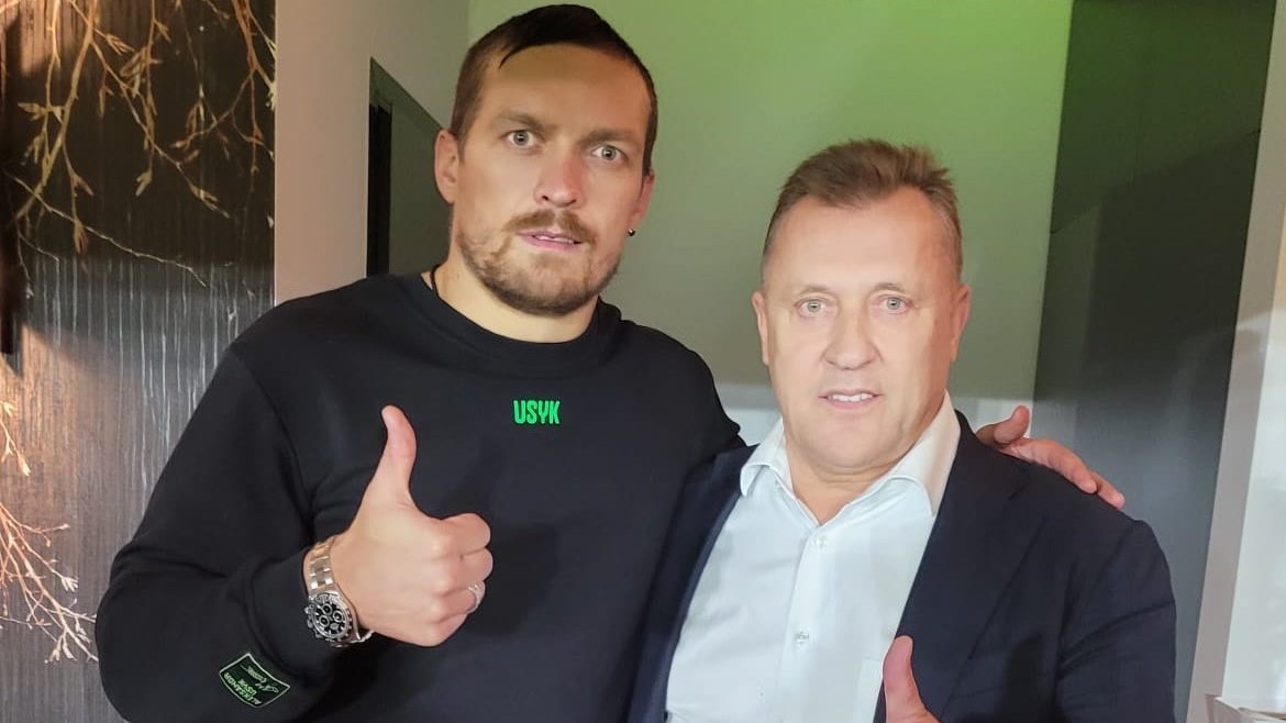 Ołeksandr Usyk i Cezary Kulesza