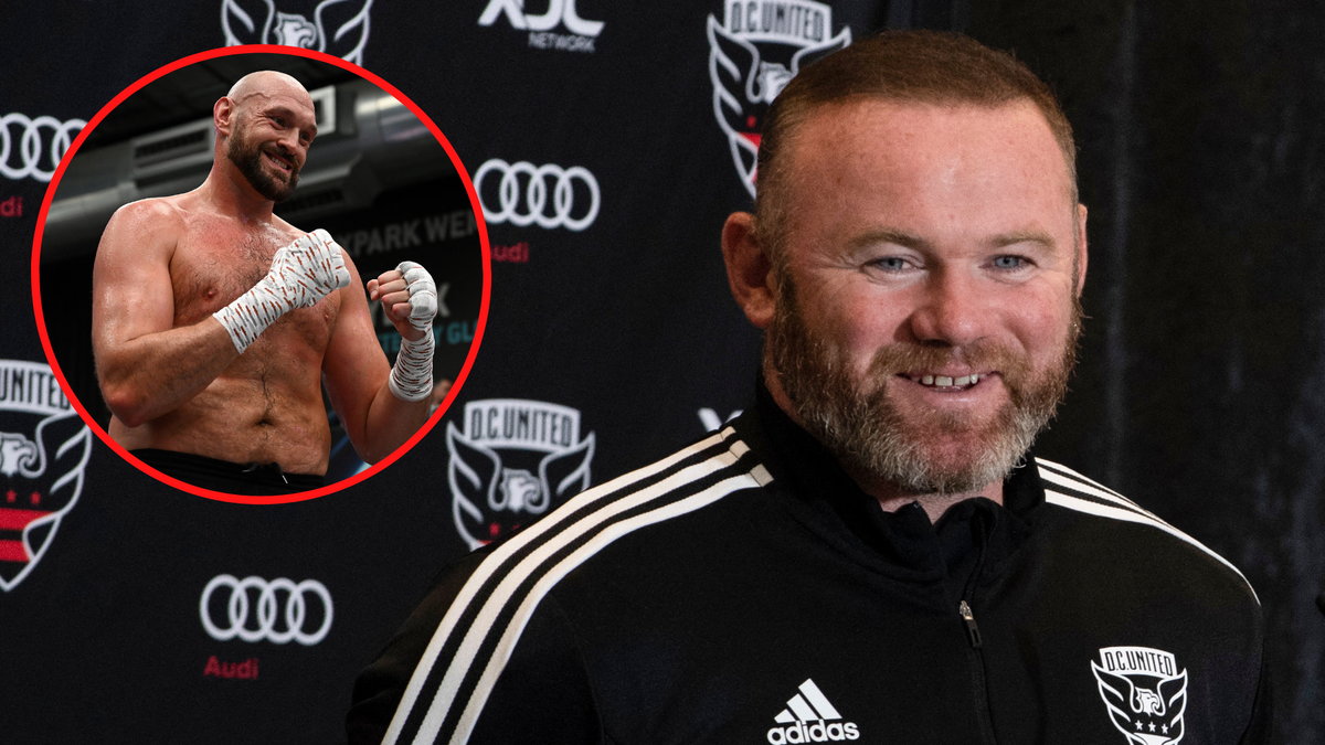 Wayne Rooney i Tyson Fury (w kółku)